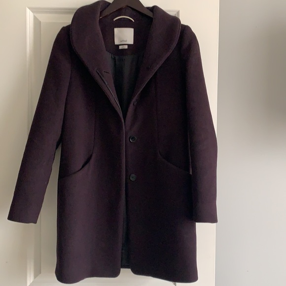 Aritzia Cocoon Coat (dark purple) - Picture 3 of 7